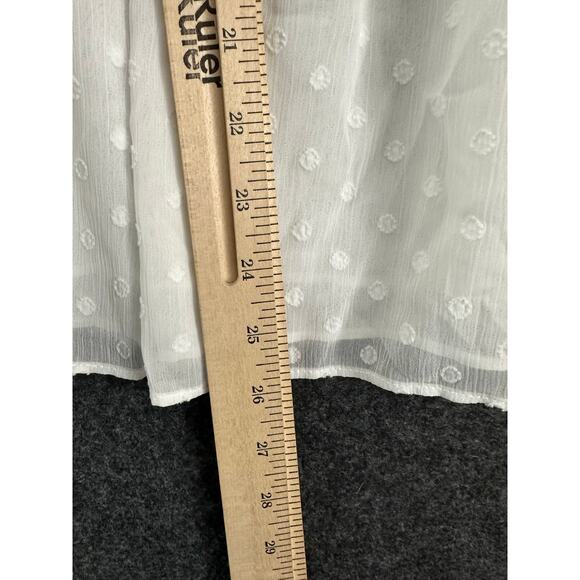 Torrid Peplum Chiffon Clip Dot Smocked Top 0 0X XL L Beachy - Picture 9 of 11